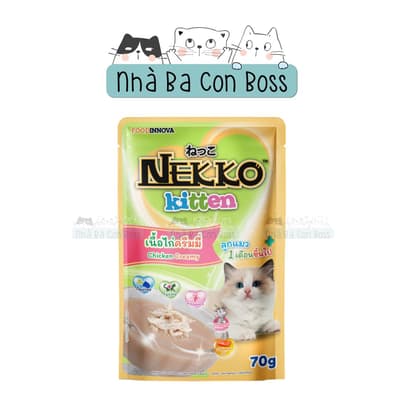 TL - Combo 12 ( 1 Hộp)  - Pate Cho Mèo Nekko Kitten Gói 70g 6