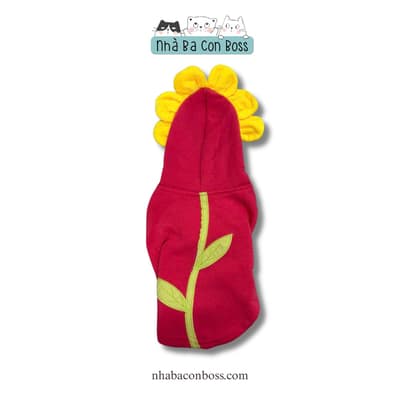 Áo Hoodie Cho Chó Kiki Hoa Hướng Dương - Đỏ 2