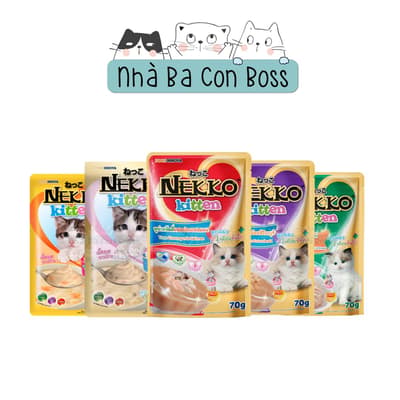 TL - Combo 12 ( 1 Hộp)  - Pate Cho Mèo Nekko Kitten Gói 70g 16