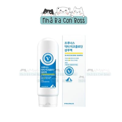 Dầu Tắm Gội Cho Chó & Mèo Prunus Dr.Micochlodine Shampoo Đặc Trị Viêm Nấm Chlohexidine 2% + Miconazole 2%