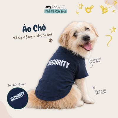 Áo Thun Đen Security Cho Chó