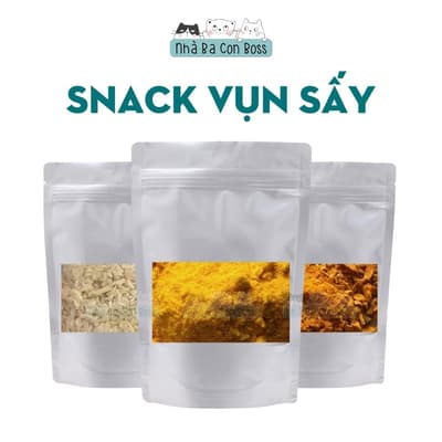 Snack Cho Thú Cưng Vụn Gà Viên/ Cá Hồi/ Lòng Đỏ Trứng Sấy khô Gói 200g
