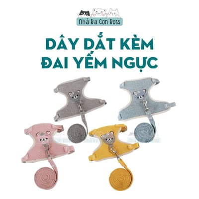 Dây Dắt Kèm Đai Yếm Ngực Cho Mèo