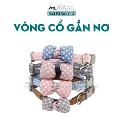 Vòng Cổ Gắn Nơ Cho Mèo/ Chó