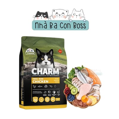 Thức Ăn Hạt Cho Mèo Charm Cao Cấp Gà Thả Vườn