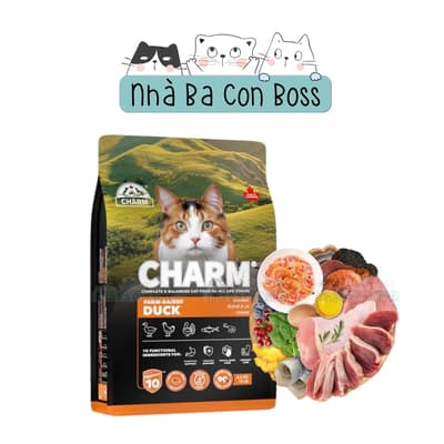 Thức Ăn Hạt Cho Mèo Charm Cao Cấp Vịt Nuôi Trang Trại