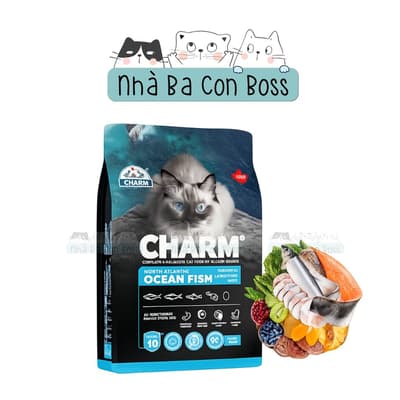 Thức Ăn Hạt Cho Mèo Charm Cao Cấp Cá Đại Dương
