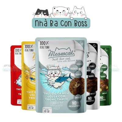 Combo 12 ( 1 Hộp) - Pate Cho Mèo Meowcat Jelly Gói 70g