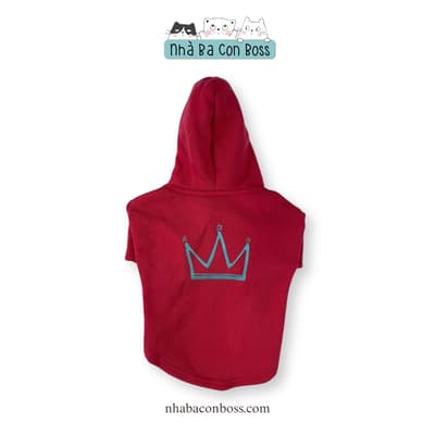 Áo Hoodie Hồng In Vương Miện Cho Chó