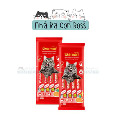 Combo 12 Gói - Súp Thưởng Cho Mèo Cherman Gói 5 Tuýp 5