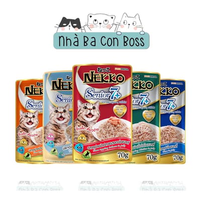 Combo 12 ( 1 Hộp) - Pate Cho Mèo Nekko Senior Gói 70g