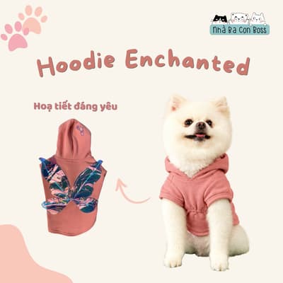 Áo Hoodie Cho Chó Kiki Cánh Bướm Enchanted - Cam