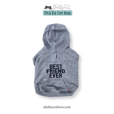 Áo Hoodie Cho Chó Kiki Best Friend Ever - Xám 2