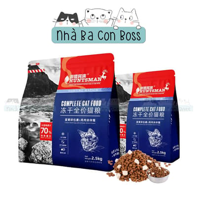 Thức Ăn Hạt Cho Mèo Huntsman Mix Thịt Sấy Gói 2.5kg