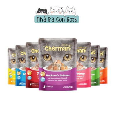 Combo 48 (1 Thùng) - Pate Cho Mèo Cherman Jelly Gói 85g