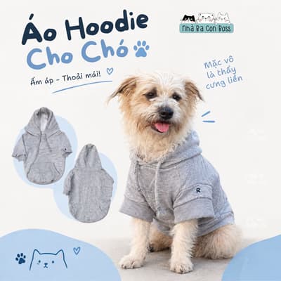 Áo Hoodie Cho Chó Kiki Number 1 - Xám