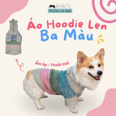 Áo Hoodie Len Cho Chó Kiki - Ba Màu