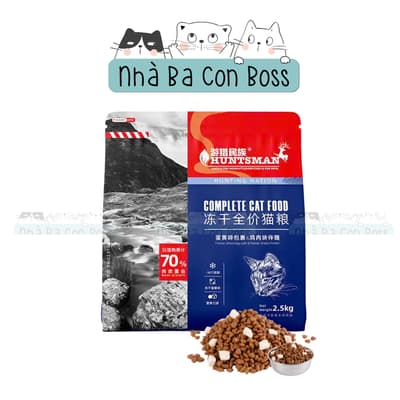 Thức Ăn Hạt Cho Mèo Huntsman Mix Thịt Sấy Gói 2.5kg 4