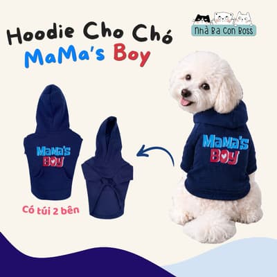 Áo Hoodie Cho Chó Kiki Mama's Boy - Xanh Đen